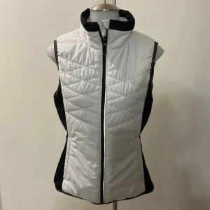 Lole Icy White Black  Down Puffer Vest Size M