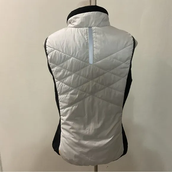 Lole Icy White Black  Down Puffer Vest Size M