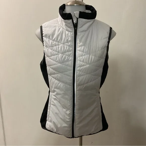 Lole Icy White Black  Down Puffer Vest Size M
