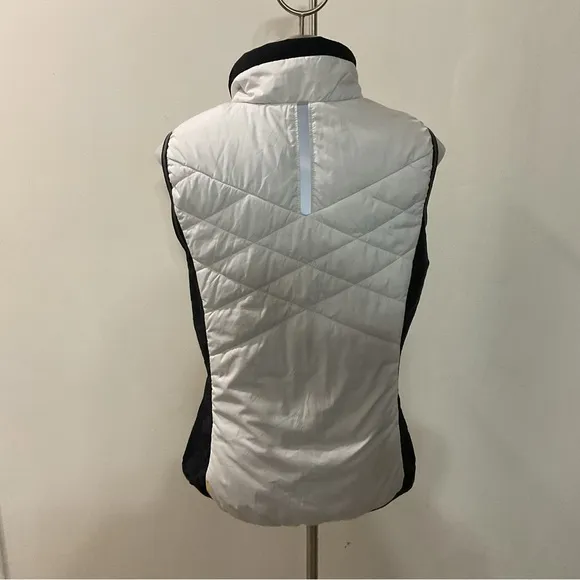 Lole Icy White Black  Down Puffer Vest Size M