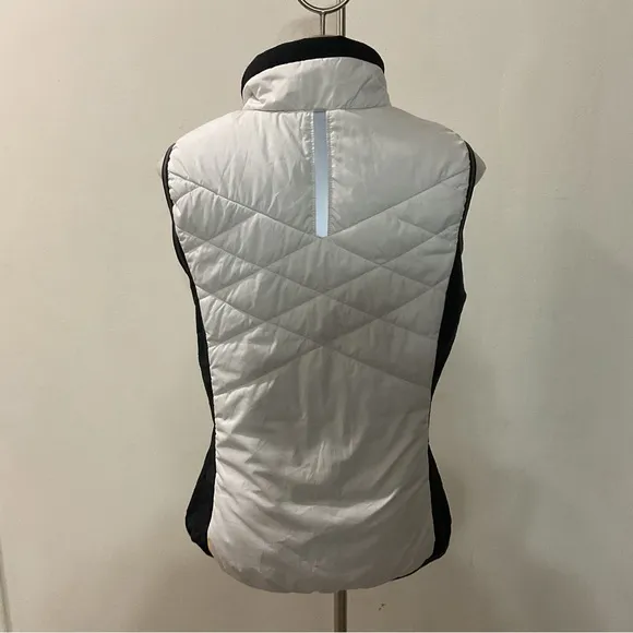 Lole Icy White Black  Down Puffer Vest Size M