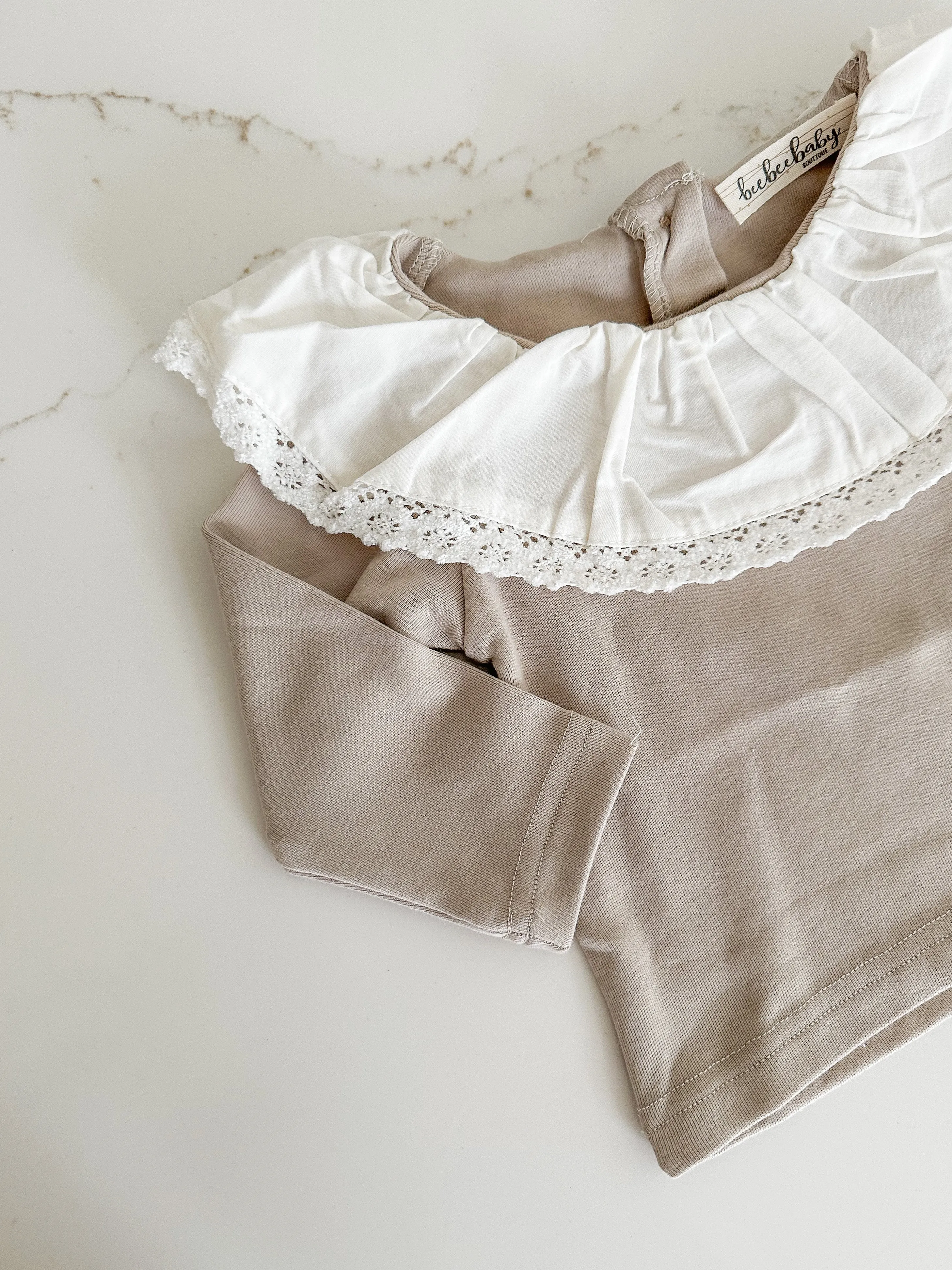 Long Sleeve Cotton Top - Old Rose