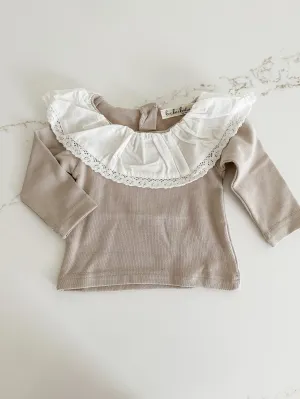 Long Sleeve Cotton Top - Old Rose