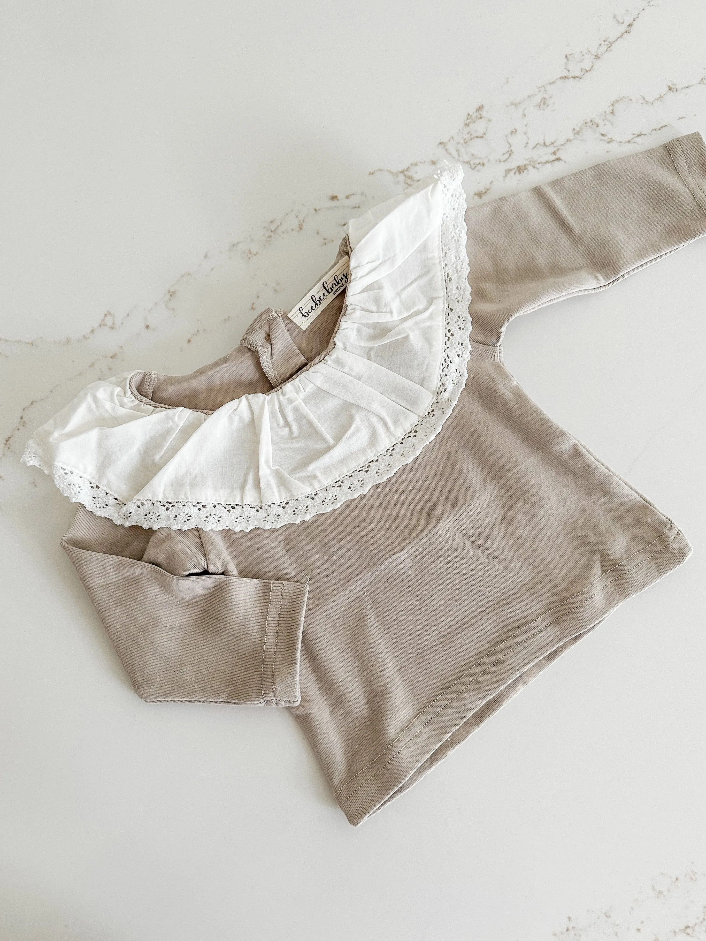 Long Sleeve Cotton Top - Old Rose