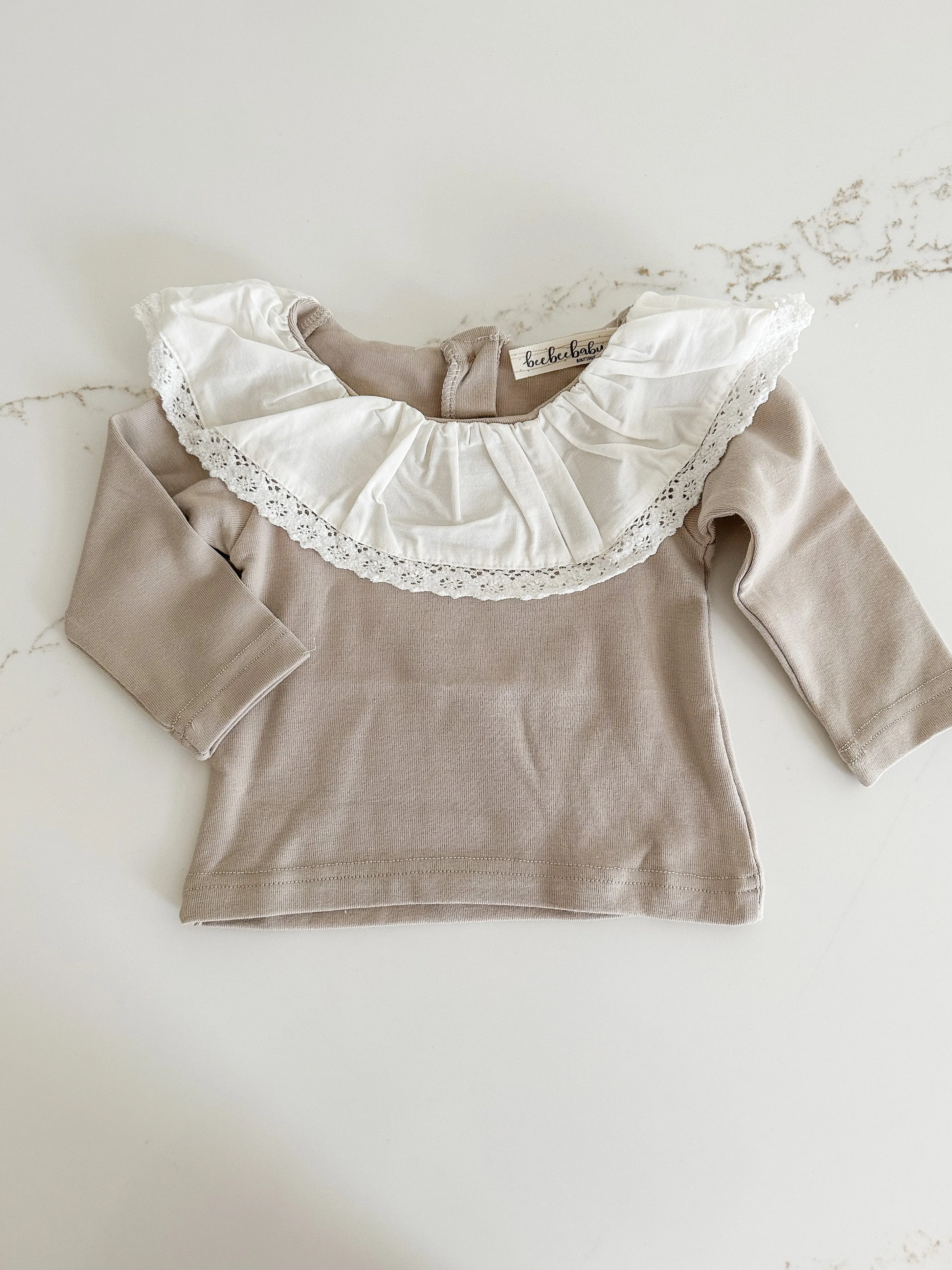 Long Sleeve Cotton Top - Old Rose