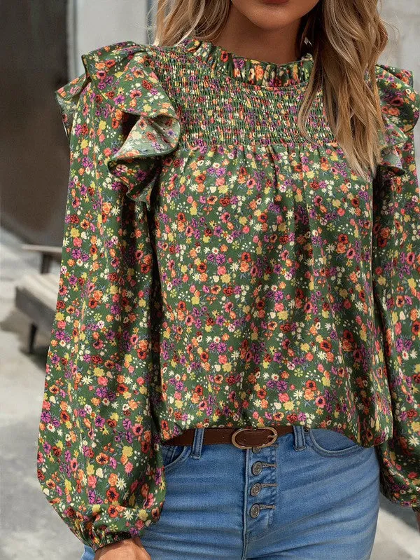 Long sleeve floral blouse