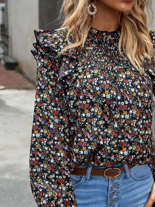 Long sleeve floral blouse