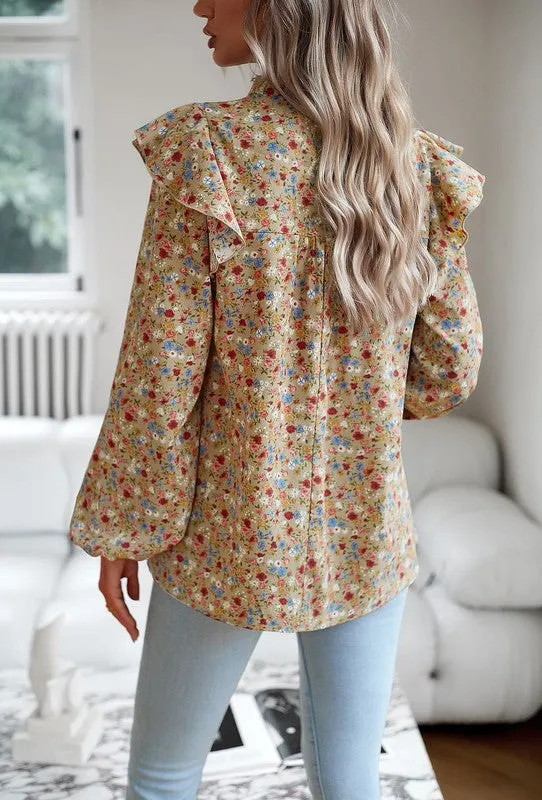 Long sleeve floral blouse