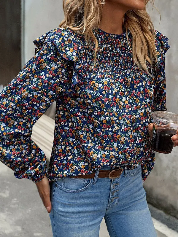 Long sleeve floral blouse