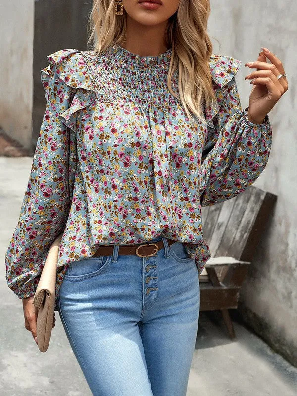 Long sleeve floral blouse