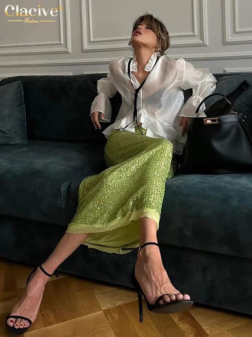 Loose White Ruffled Collar Blouse