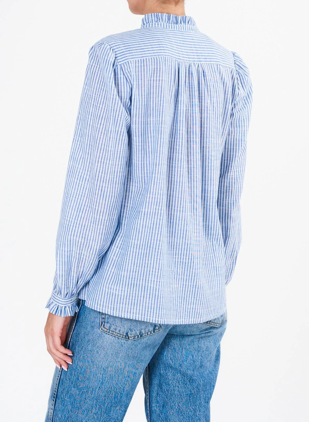 M.A.B.E - Chrissie Top - Navy Cotton Long Sleeve Top