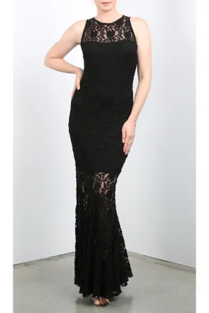 MADELINE Fitted Lace Dress Black
