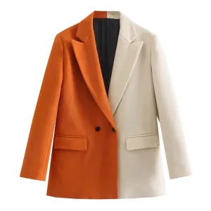Mael Two Tone Color Woolen Blazer