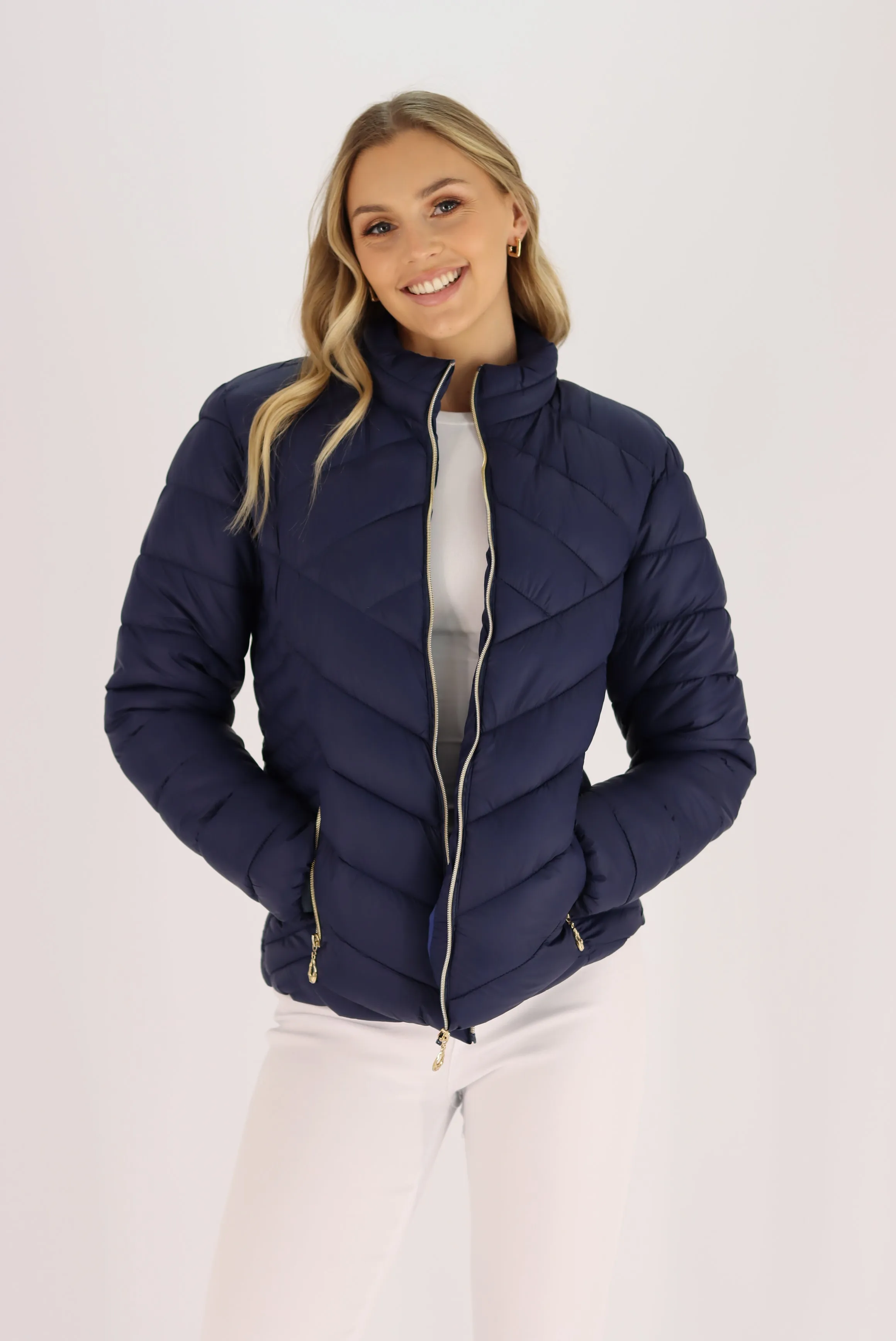 Mallory Puffer Jacket In Blue