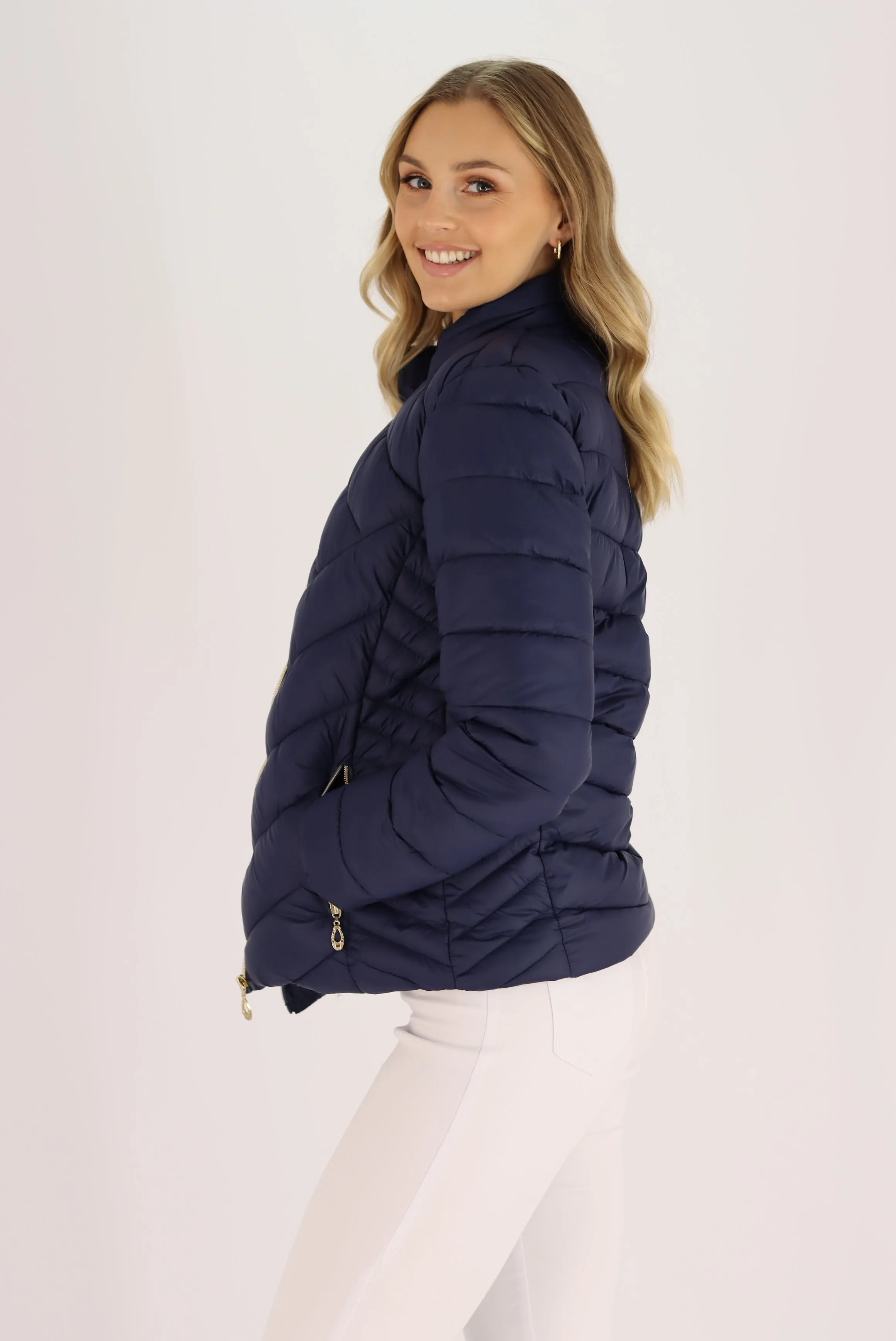 Mallory Puffer Jacket In Blue