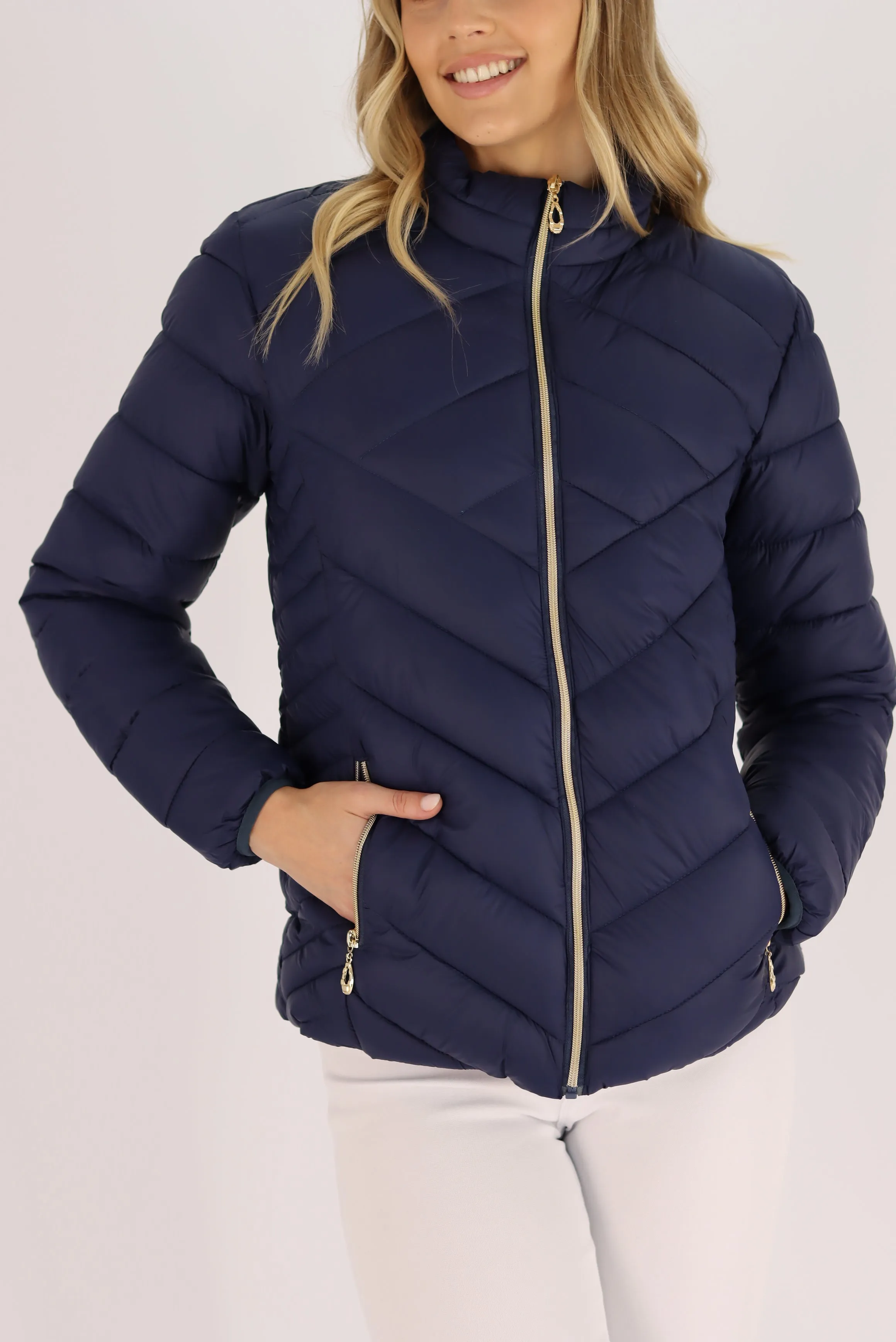Mallory Puffer Jacket In Blue