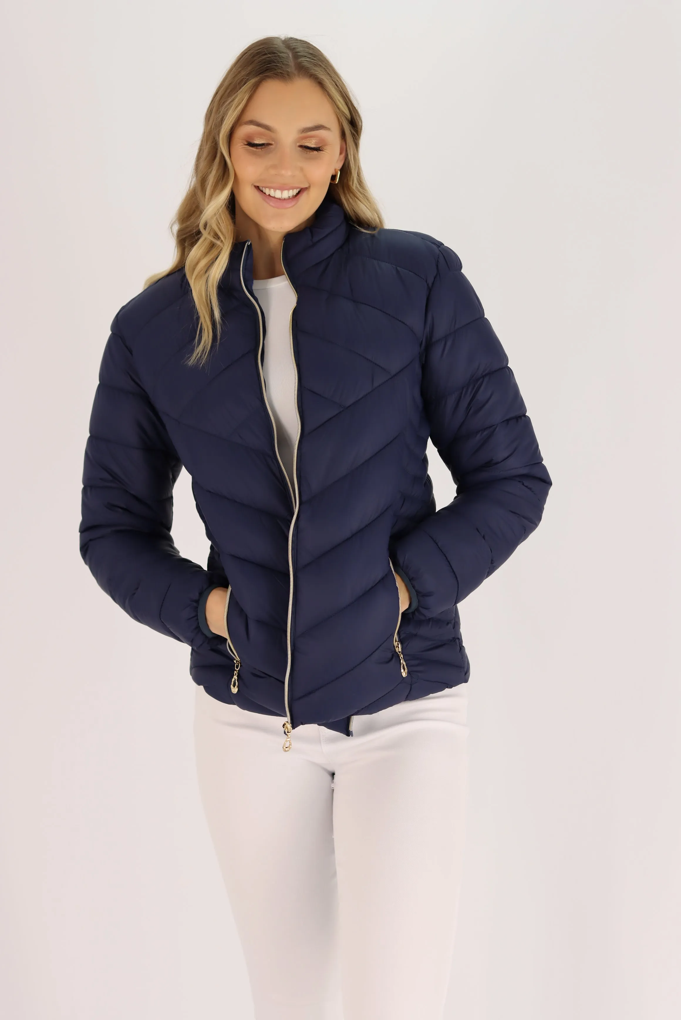 Mallory Puffer Jacket In Blue
