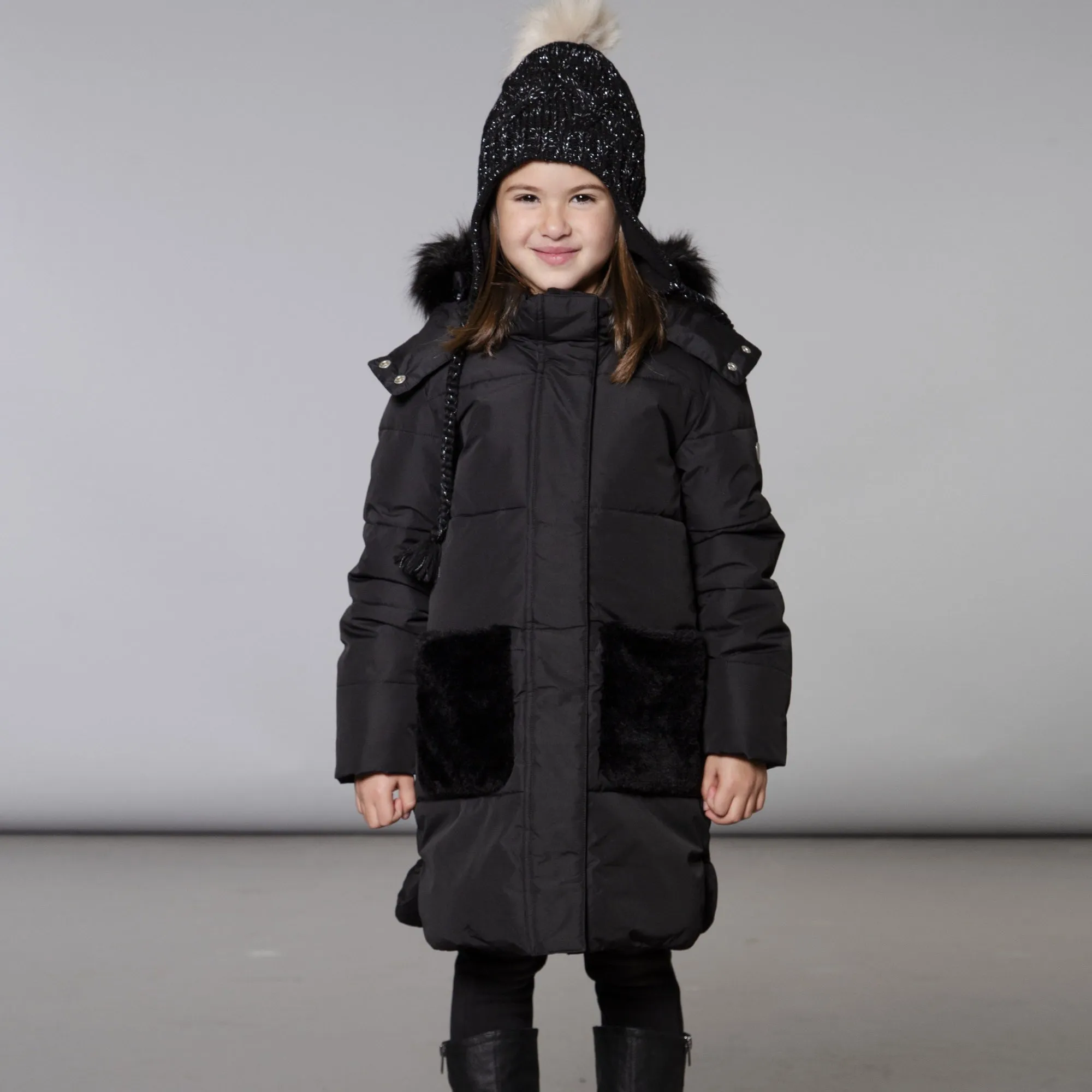 Manteau long puffer Noir C20W59