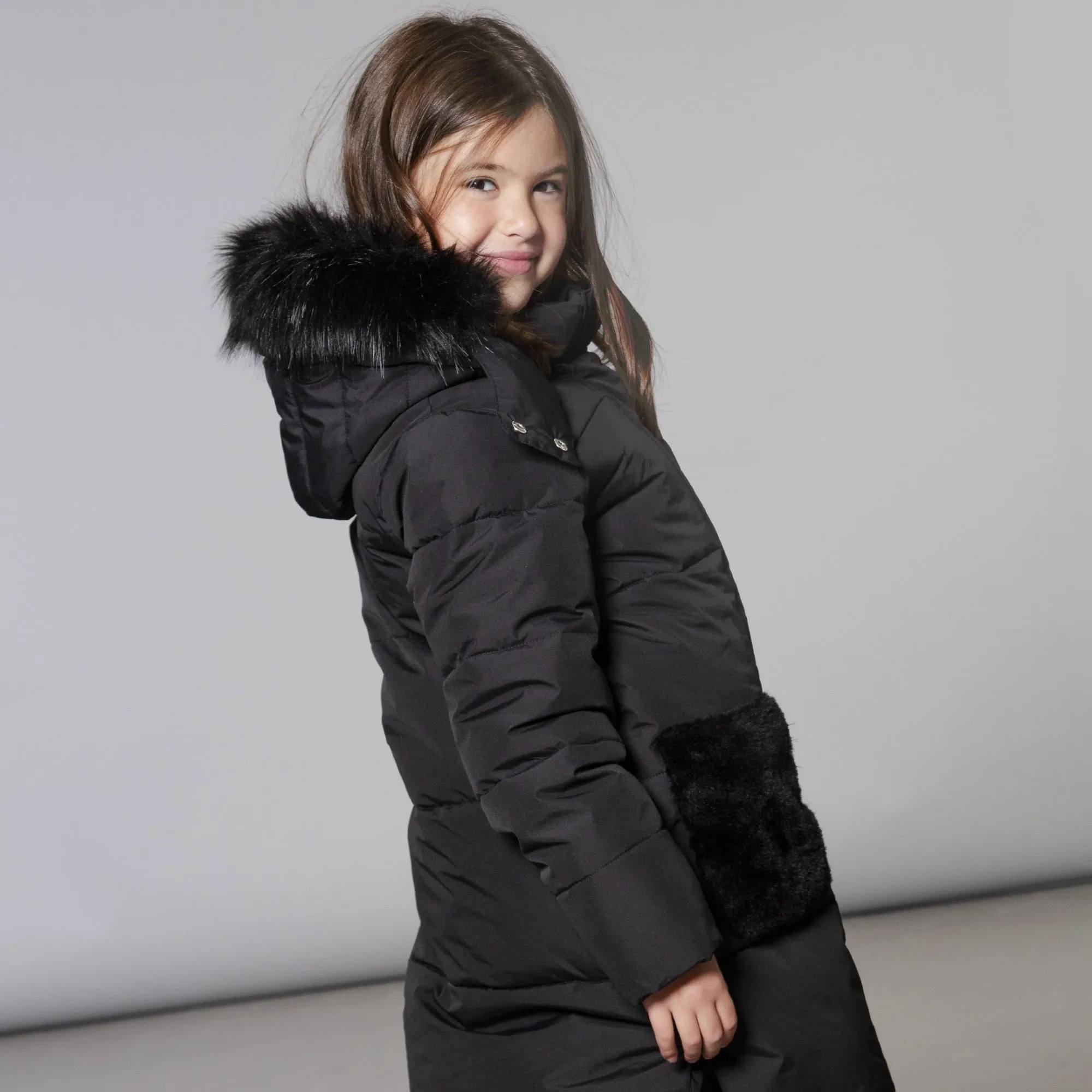 Manteau long puffer Noir C20W59