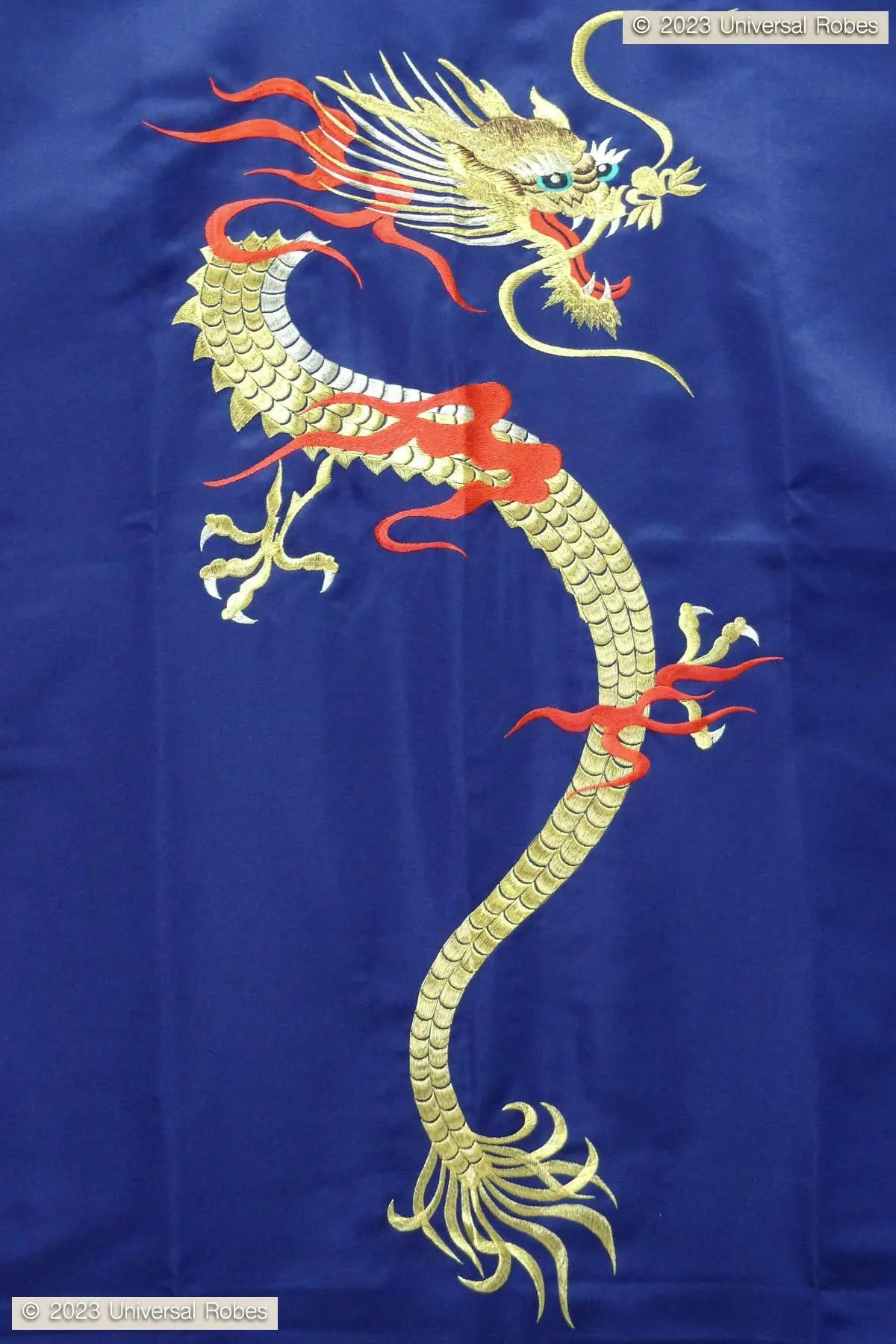 Men Flare Dragon Polyester Short Kimono