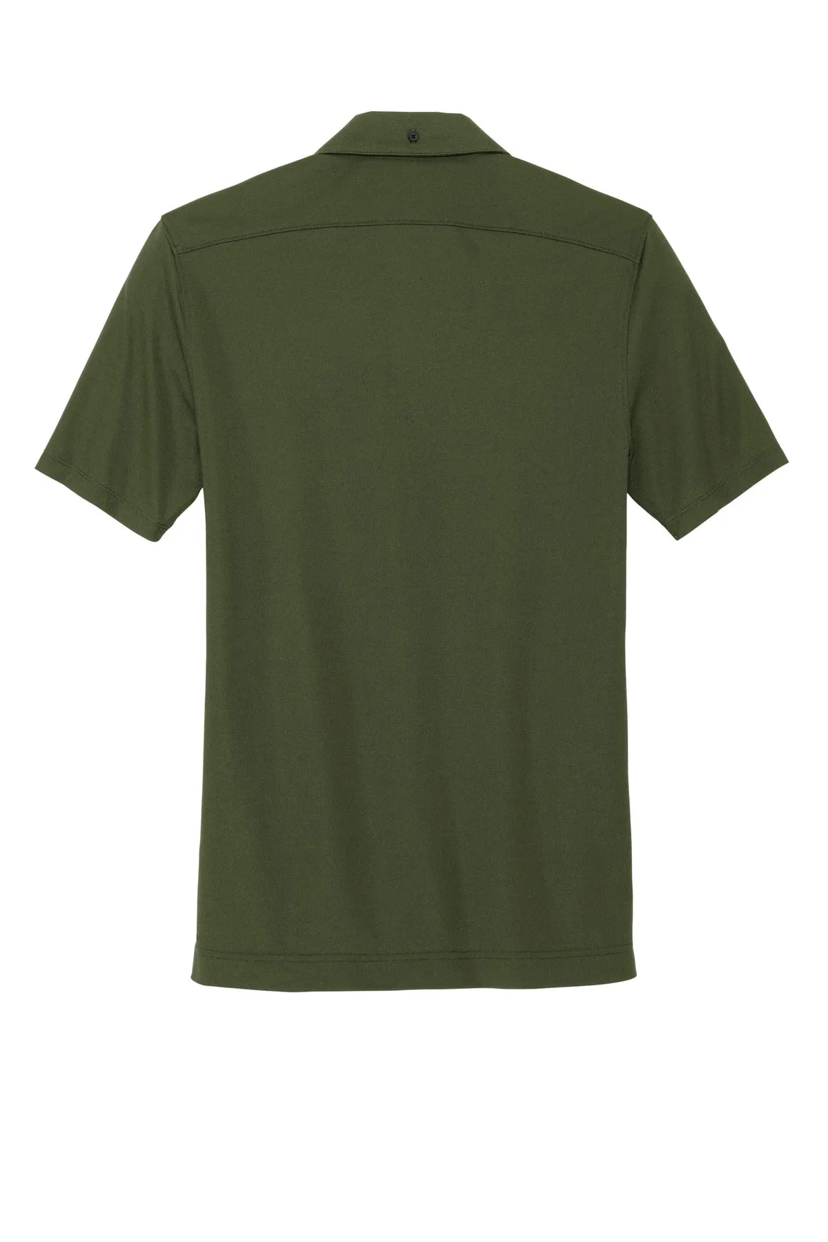 Mercer Mettle Stretch Pique Full-Button Polo MM1006 Townsend Green