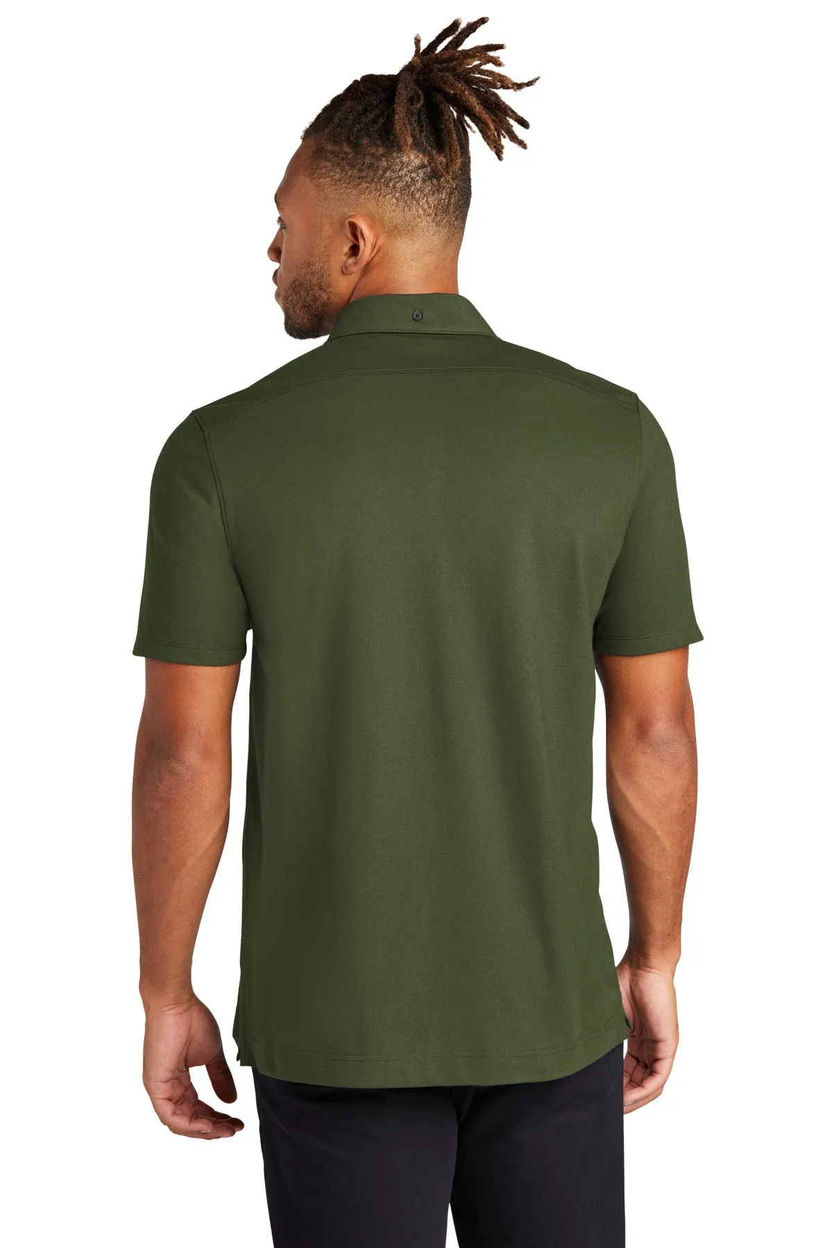 Mercer Mettle Stretch Pique Full-Button Polo MM1006 Townsend Green
