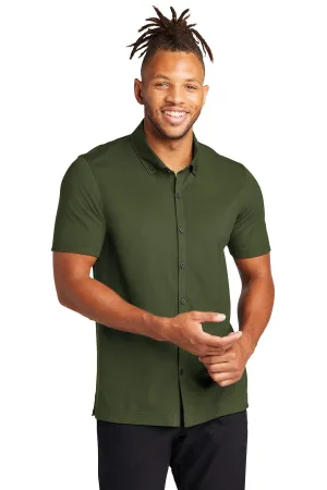Mercer Mettle Stretch Pique Full-Button Polo MM1006 Townsend Green