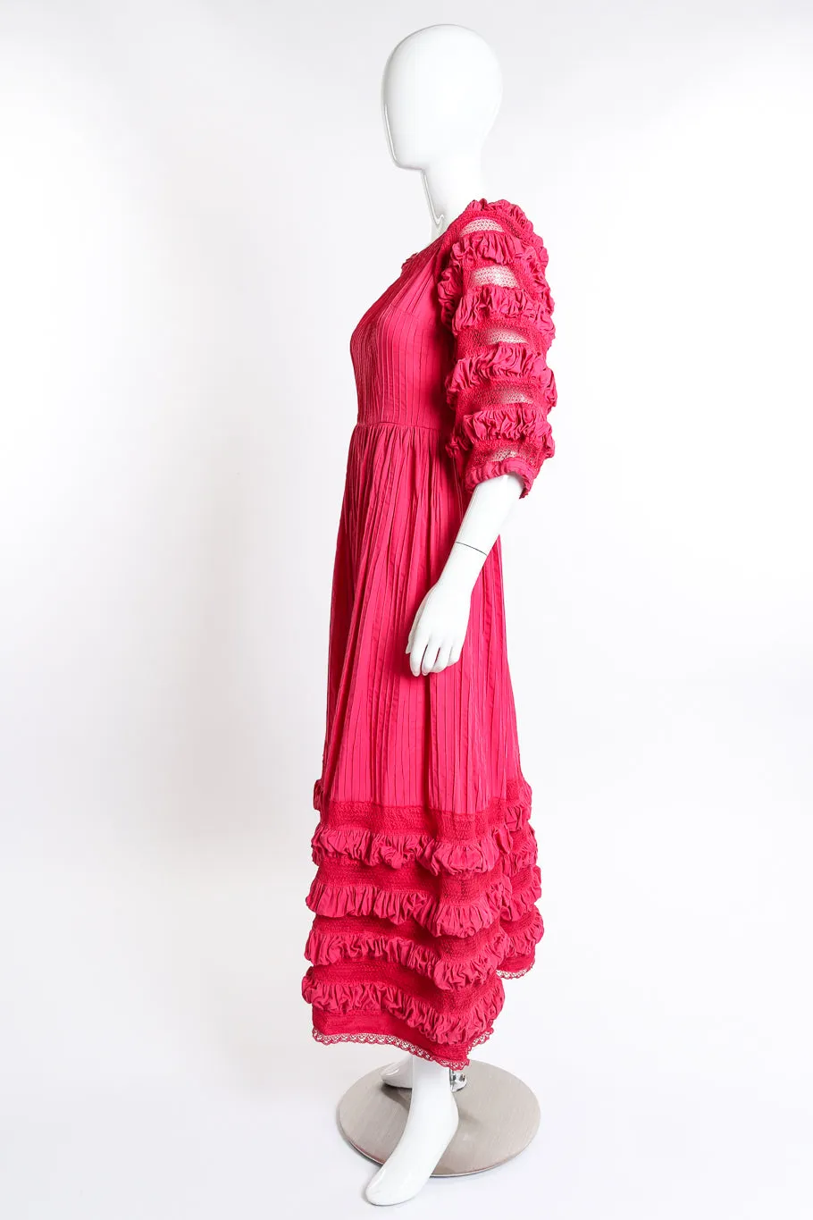 Mexican Pintuck Ruffle Dress