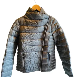 MICHAEL Kors Asymmetrical Zip Packable Puffer Down Silver
