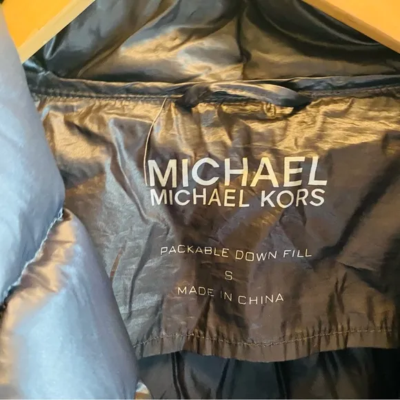 MICHAEL Kors Asymmetrical Zip Packable Puffer Down Silver