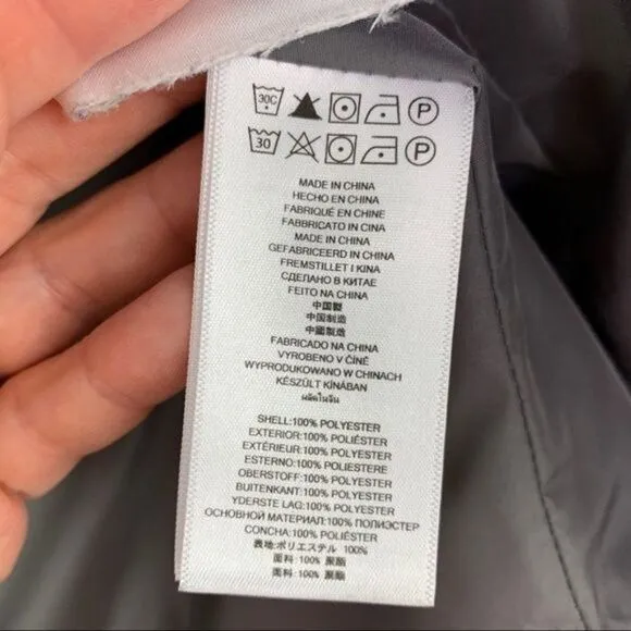 Michael Kors Gray Puffer Jacket w/Silver Logo On Arm Sz L