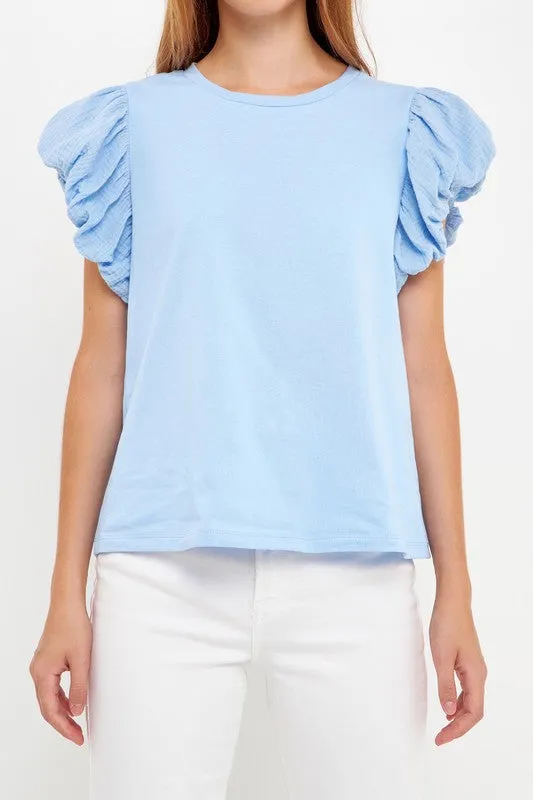 Mixed Media T-Shirt (Black, Blue, White)