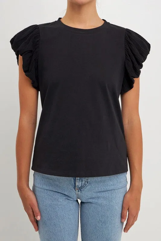 Mixed Media T-Shirt (Black, Blue, White)
