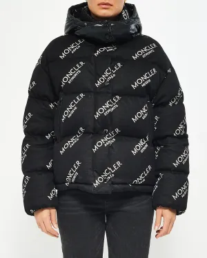 Moncler Black Allover Logo Down Puffer Jacket - 2