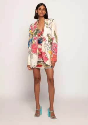 Multicolor print blazer and dress