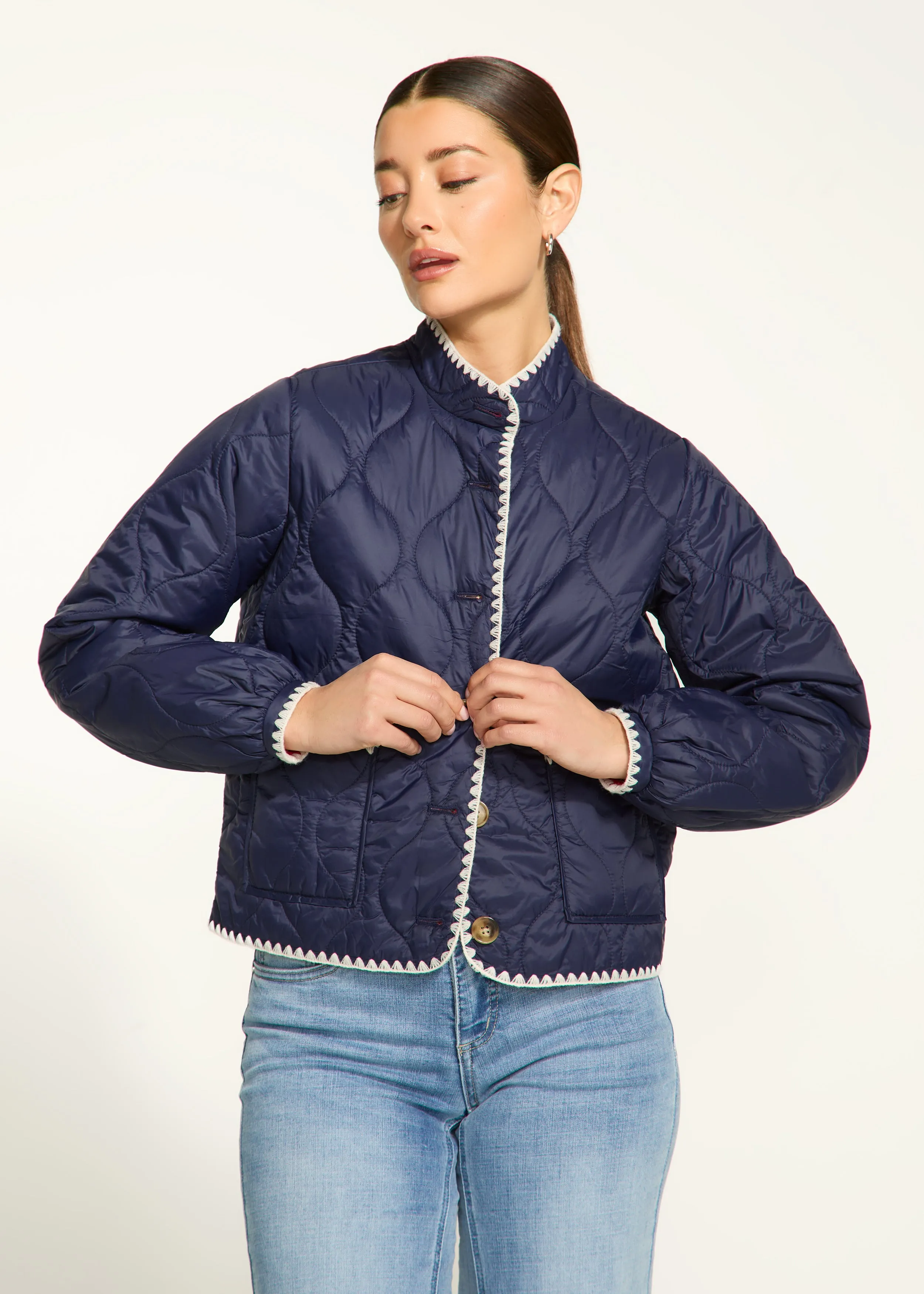 Navy & Red Reversible Puffer