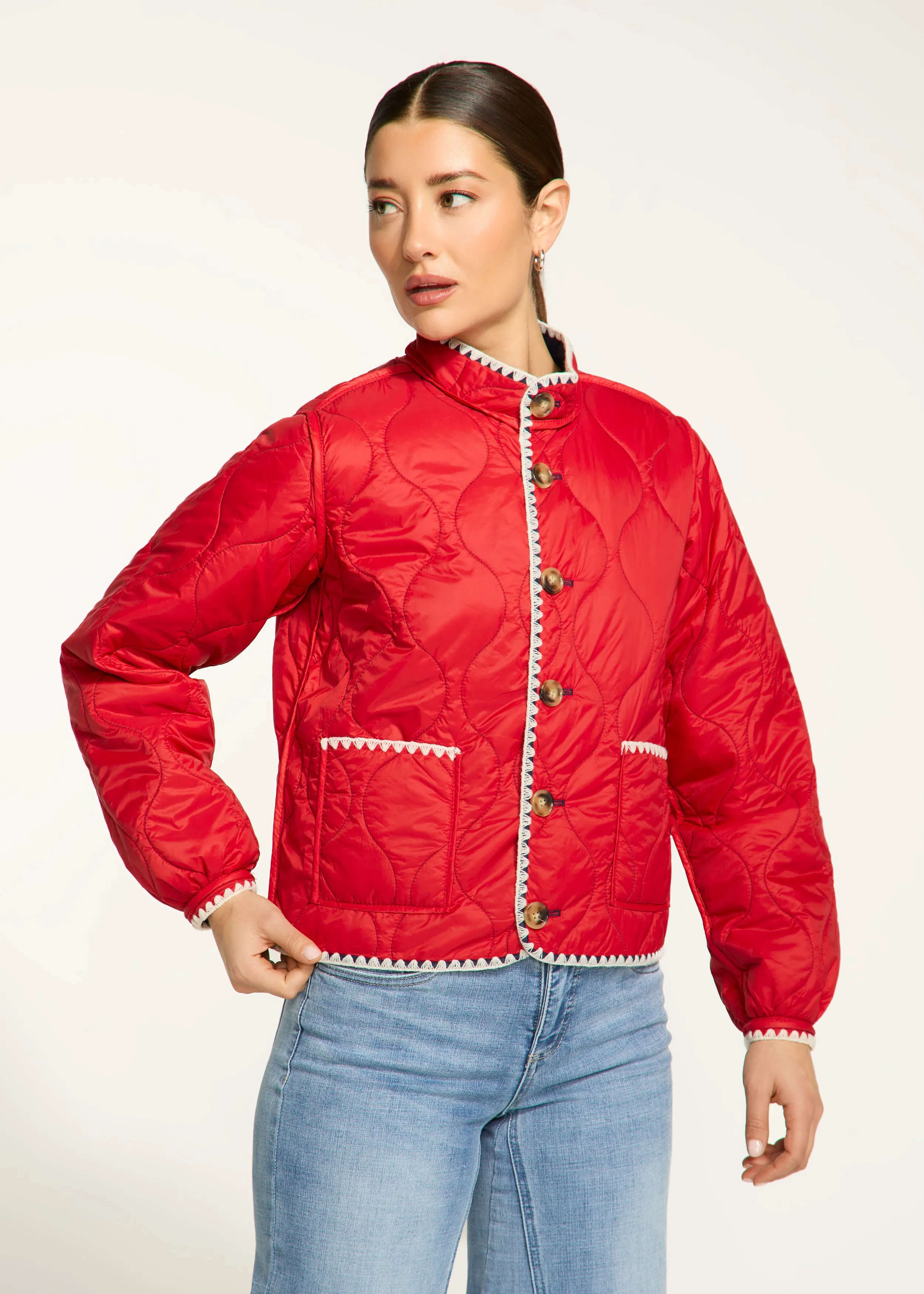 Navy & Red Reversible Puffer