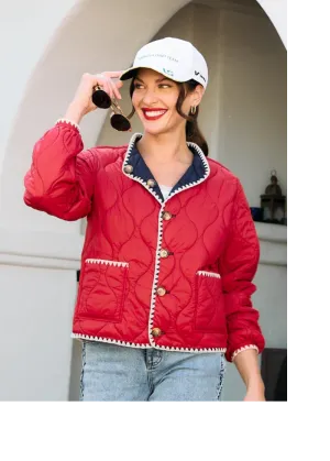 Navy & Red Reversible Puffer