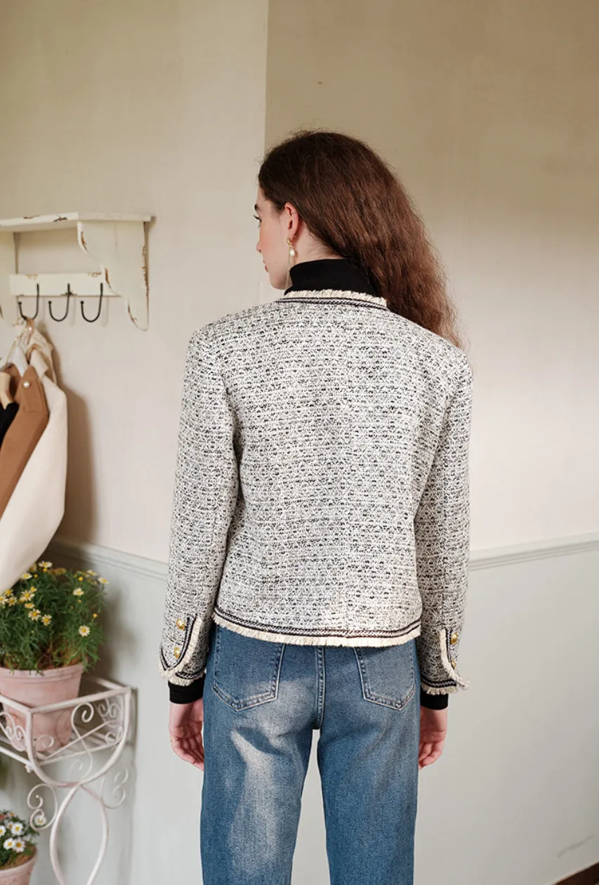 Niche Contrast Tweed Fragrance Short Blazer Jacket