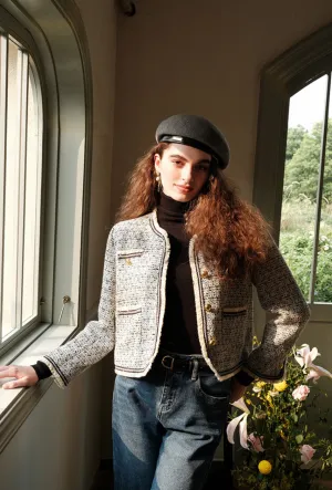 Niche Contrast Tweed Fragrance Short Blazer Jacket
