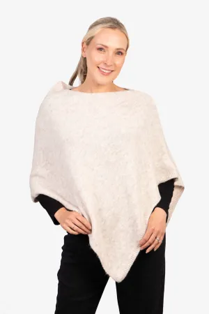 Nina Knitted Poncho - Cream