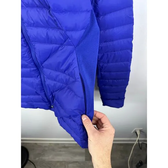 North Face Lucia Hybrid Down Puffer Jacket Med 600 Down Fill Indigo Purple Blue
