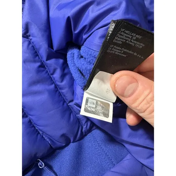 North Face Lucia Hybrid Down Puffer Jacket Med 600 Down Fill Indigo Purple Blue