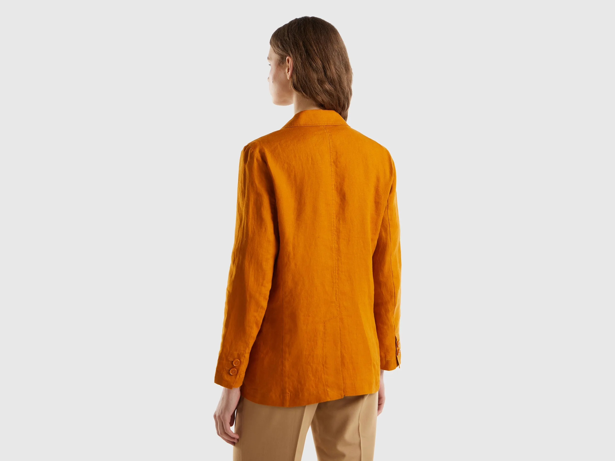 Notched Lapel Collar Solid Blazer
