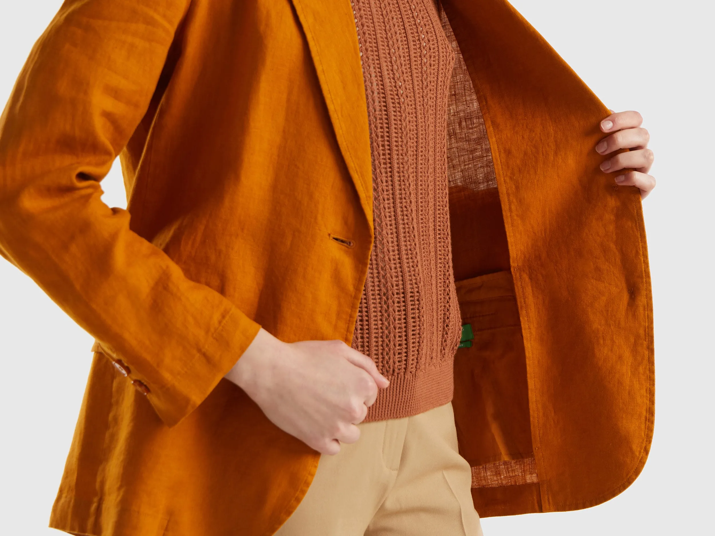 Notched Lapel Collar Solid Blazer