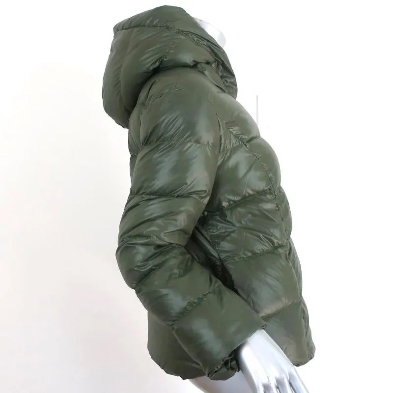 NSF Ollie Hooded Down Puffer Jacket Green Size Large
