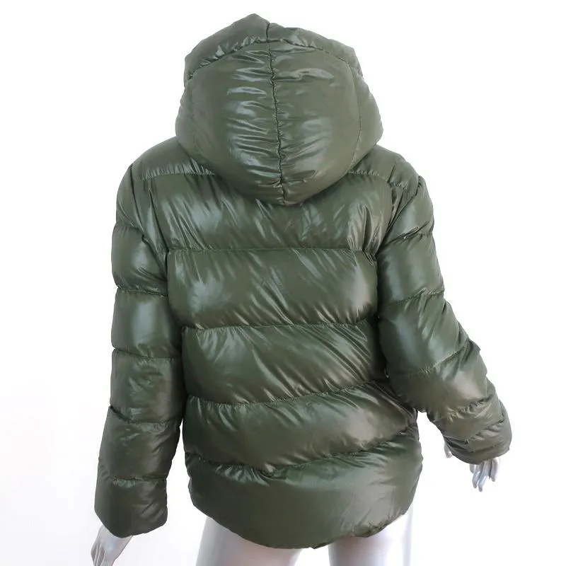 NSF Ollie Hooded Down Puffer Jacket Green Size Large