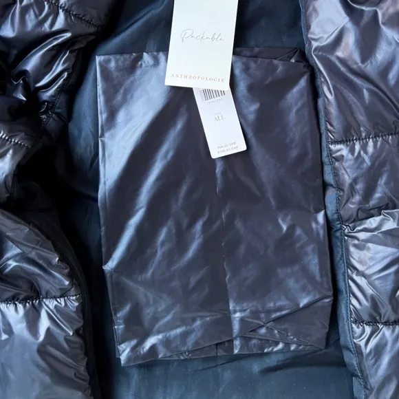 NWT Anthropologie Pilcro Packable Puffer Vest in Black One Size