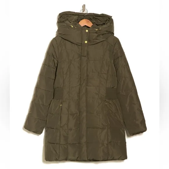 NWT Cole Haan Down Feather Long Puffer Hooded Parka Coat FINAL PRICE